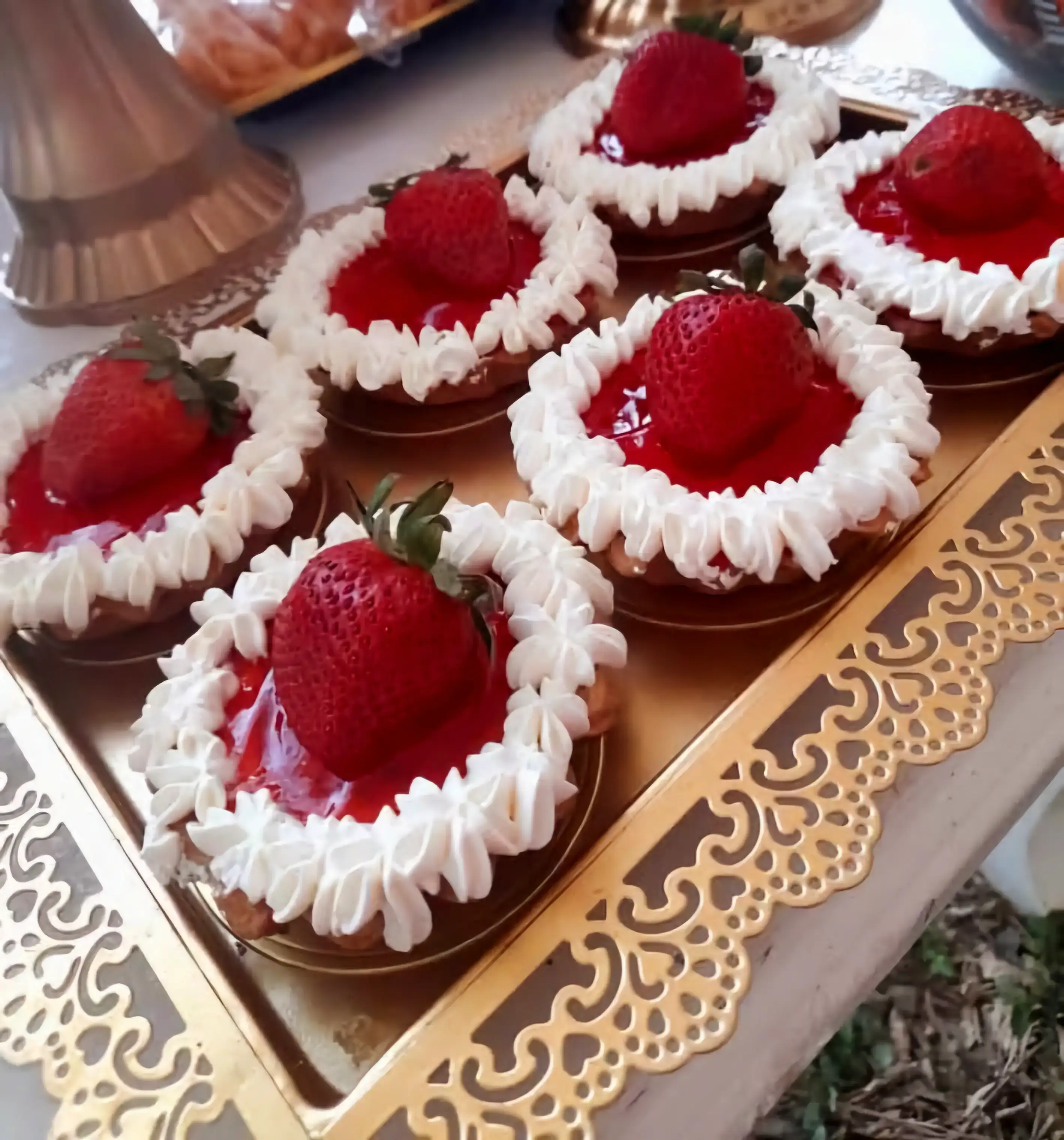 Mini tartas de queso con fresa