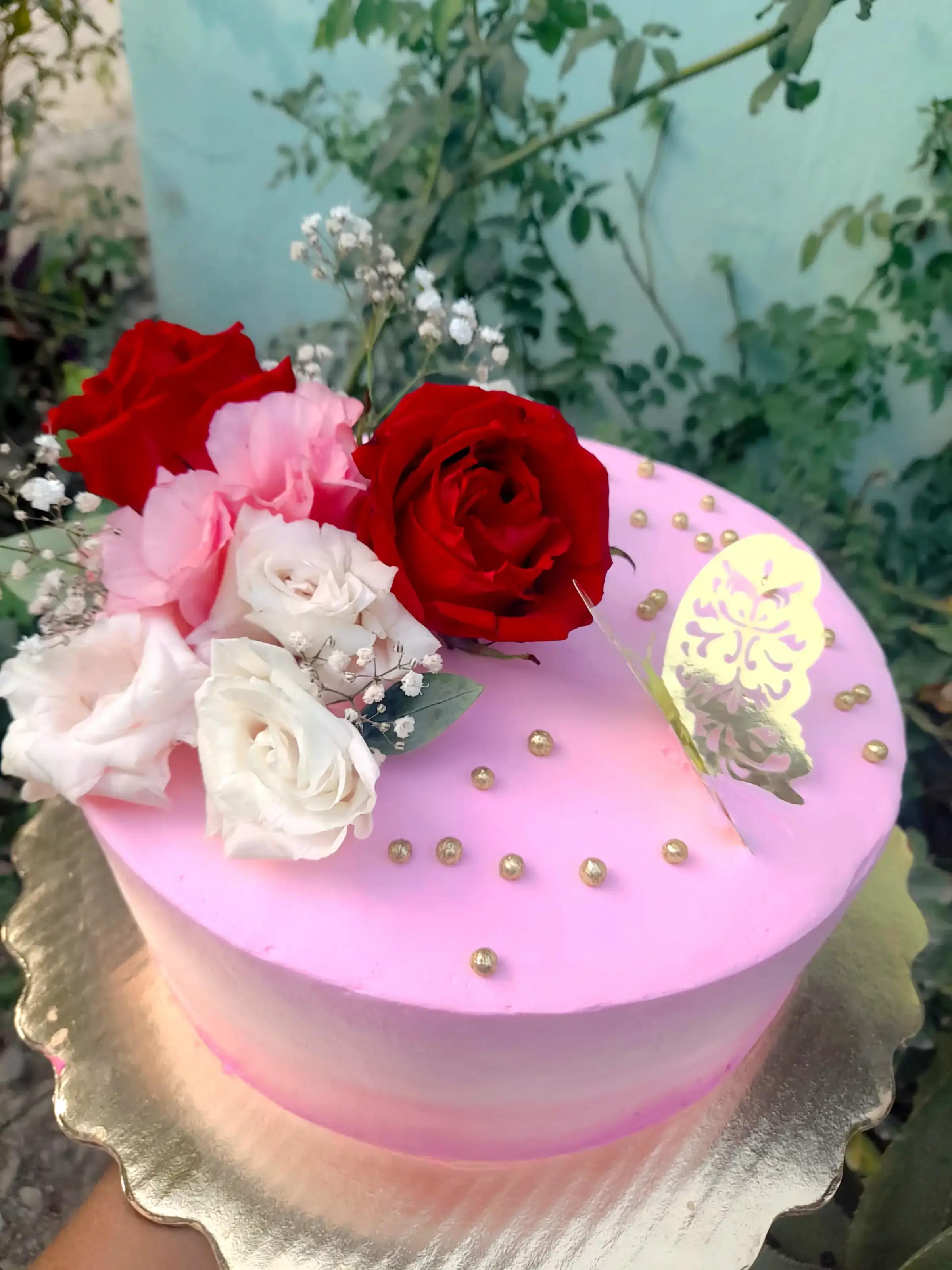 Pastel de Quinceañera blanco con azul